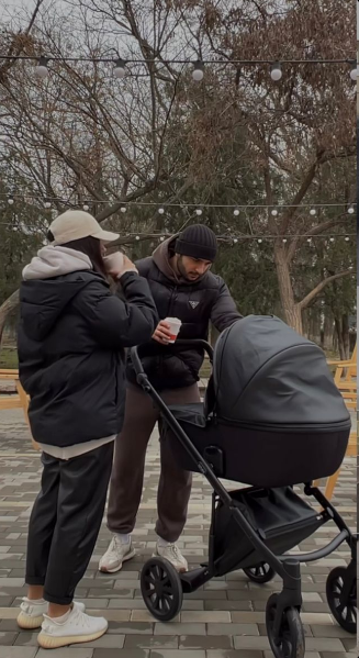 we came out of our car to feed baby and give him some relaxe time and both of us drink coffee